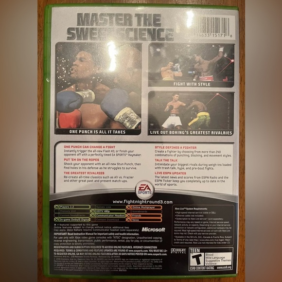 Fight Night Round 3 (Microsoft Xbox) w/ Case - Picture 3 of 3